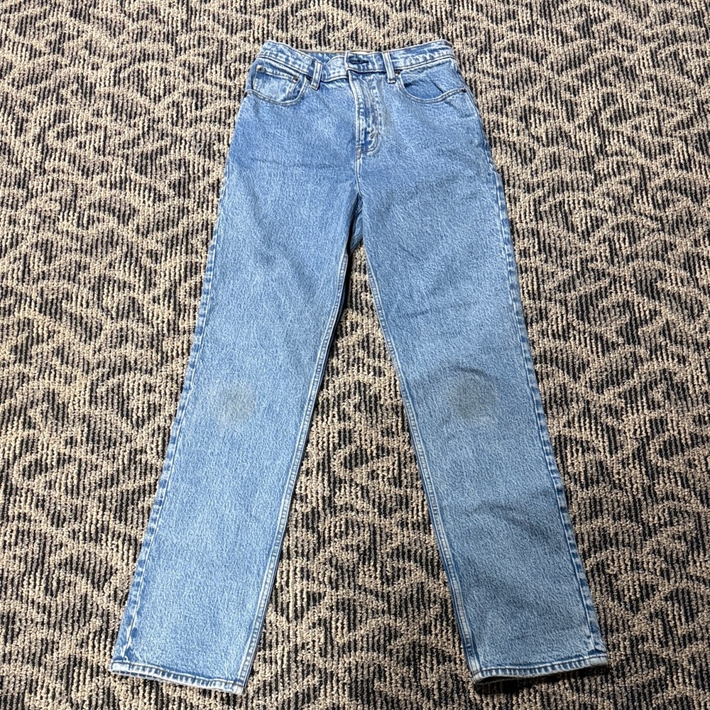Abercrombie & Fitch Women's Light Blue Straight Leg Jeans